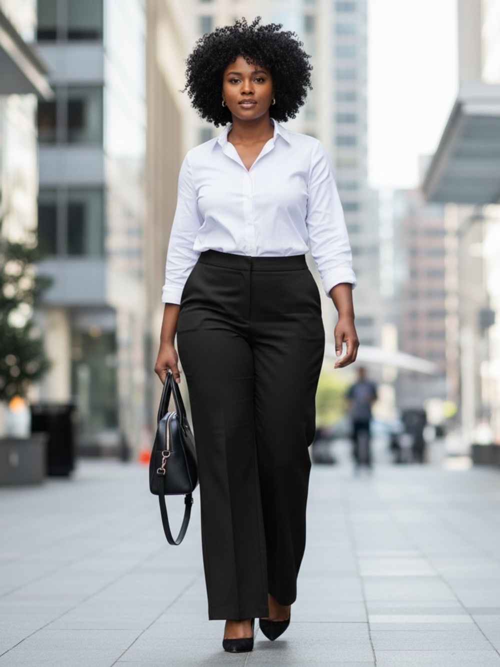 Peter Nygard: Classic High-Waist Black Work Pants - Tailored Straight Leg